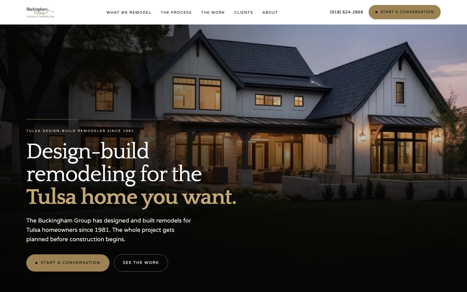 The new The Buckingham Group homepage concept